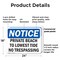 Signmission Private Beach To Lowest Tide No Trespassing OSHA Notice Sign, Plastic, 24in W x 18in L, 2PK OS-2PACK-NS-P-1824-L-17806 - alternate 8